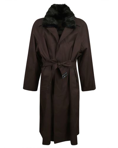 Burberry Belted Long Coat - Black