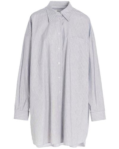 Maison Margiela Striped Long-Sleeved Shirt - White