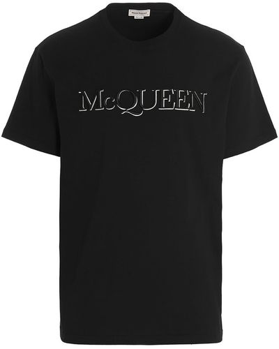 Alexander McQueen Embroidered Logo T-shirt - Black