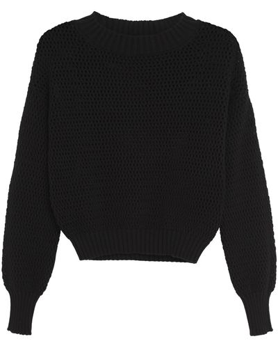 Max Mara Studio Matassa Cotton Sweater - Black