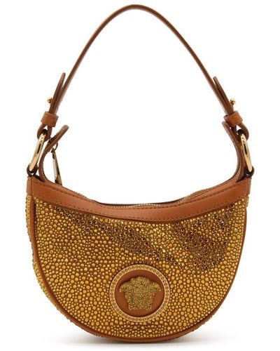 Versace Medusa-motif Embellished Tote Bag - Brown