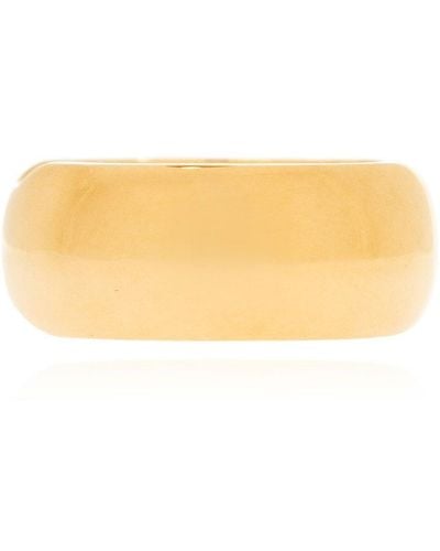 Balenciaga Double Brass Ring, - Metallic