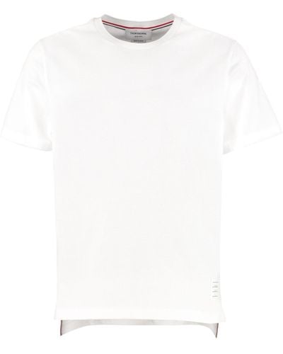 Thom Browne Crew-neck Cotton T-shirt - White