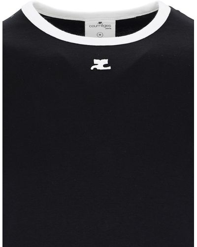 Courreges Contrast T-Shirt - Black