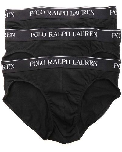 Polo Ralph Lauren Logo Band Three-pack Briefs - Black