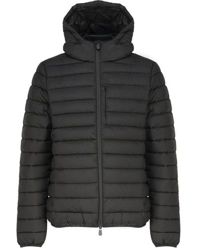 Save The Duck Jacket With Hood - Black