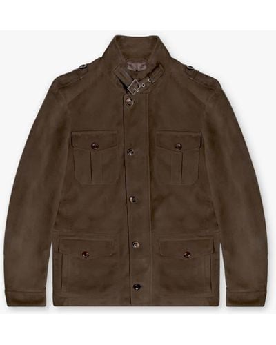 Larusmiani Devon Sahariana Jacket Leather Jacket - Brown