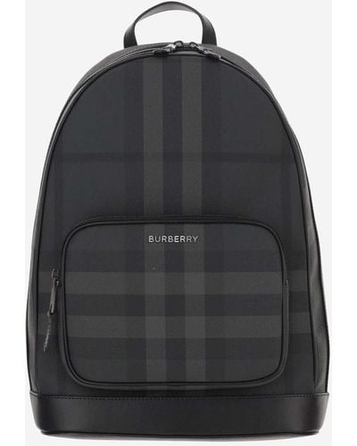 Burberry Rocco Backpack With Check Pattern - Black