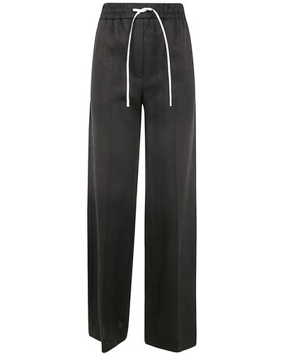 Paul Smith Wide Leg Pants With Coulisse - Black