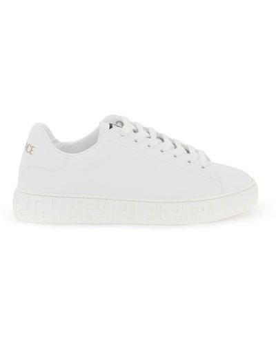Versace Leather Trainers - White