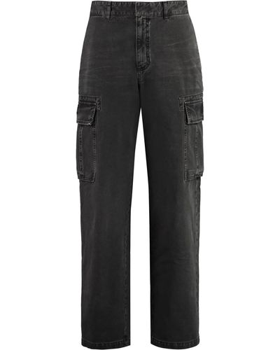 Givenchy 5-Pocket Straight-Leg Jeans Multi-Pocket Cotton Trousers - Black