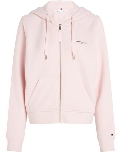 Tommy Hilfiger Sweatshirt With Zip And Hood - Pink