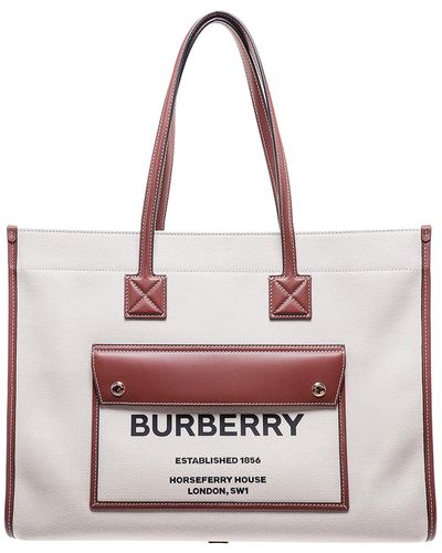 Burberry Cotton Shoulder Bags - White