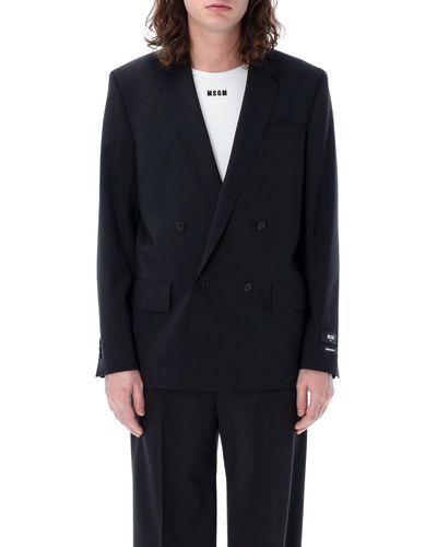 MSGM Double Breasted Blazer - Blue