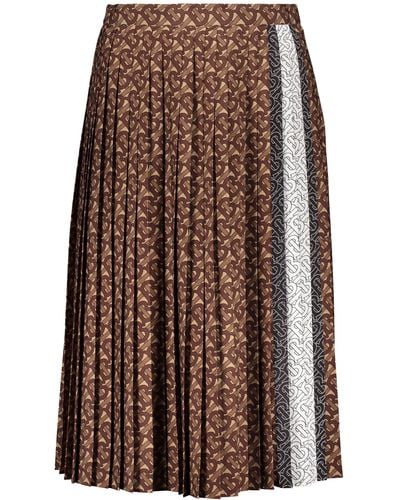 Burberry Printed Midi Skirt - Brown