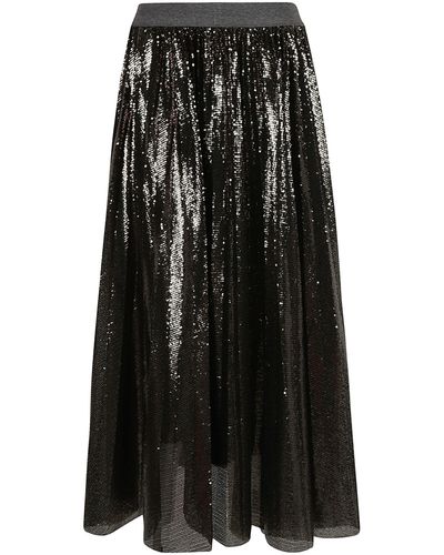 Fabiana Filippi Elastic Waist Paillettes Embellished Skirt - Black