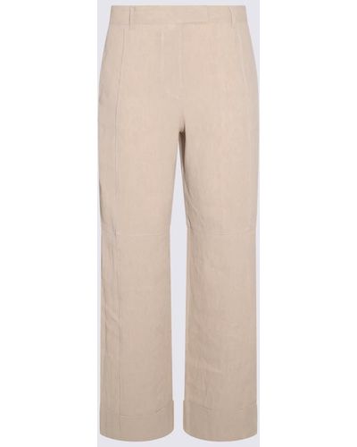 Acne Studios Linen And Cotton Blend Trousers - Natural