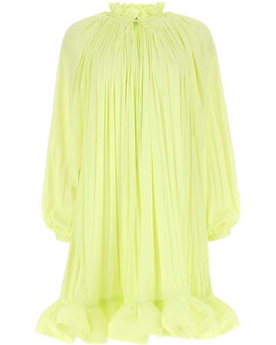 Lanvin Fluo Charmeuse Mini Dress - Yellow