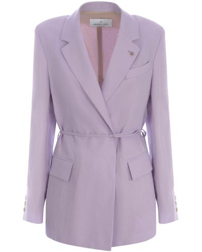 Manuel Ritz Jacket Made Of Linen - Purple
