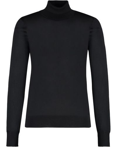 Versace Wool Blend Turtleneck Sweater - Black