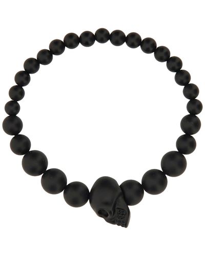 Alexander McQueen Skull Bead Bracelet - Black