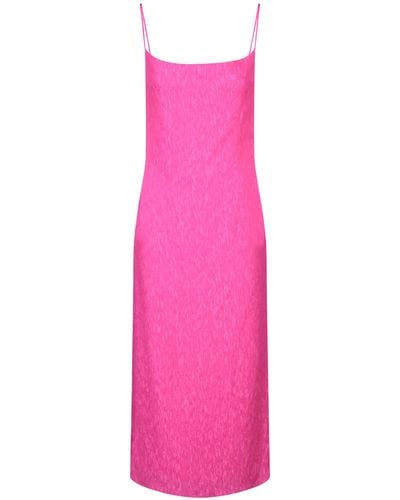 IRO Fuchsia Viscose Long Slip Dress - Pink