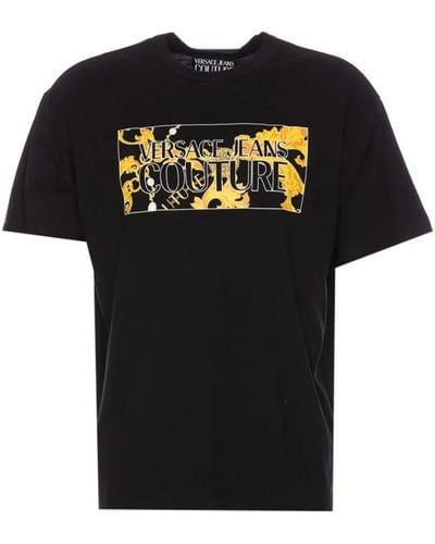 Versace Logo-Print Cotton T-Shirt - Black