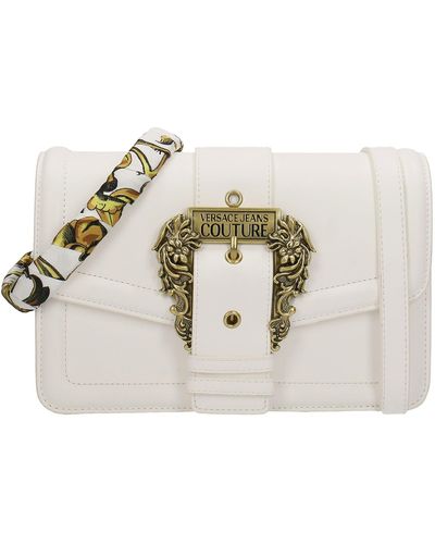 Versace Shoulder Bag In White Faux Leather
