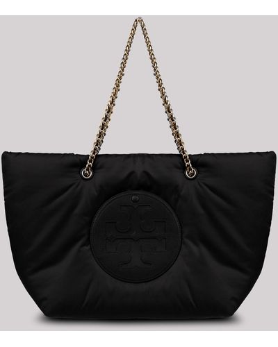 Tory Burch Ella Logo-Patch Bag - Black