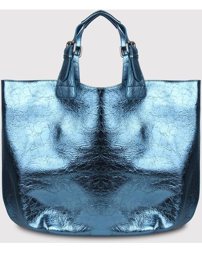 Essentiel Antwerp Metallic Shopping Bag - Blue