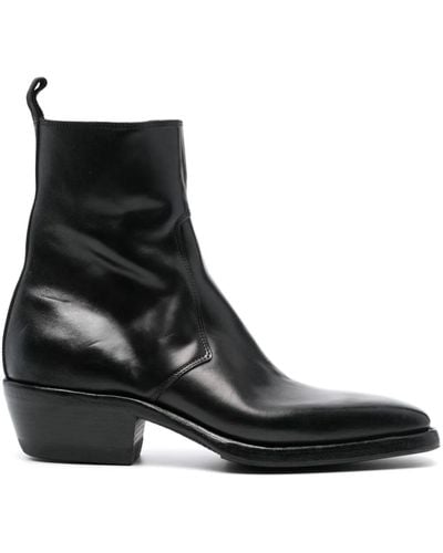 Premiata Soldier Side Zipper Texan Boots Shoes - Black