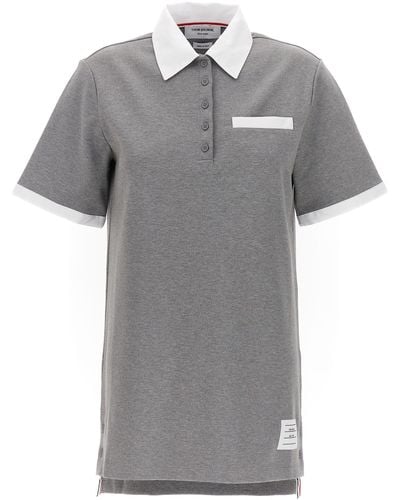 Thom Browne Logo Polo Dress - Grey