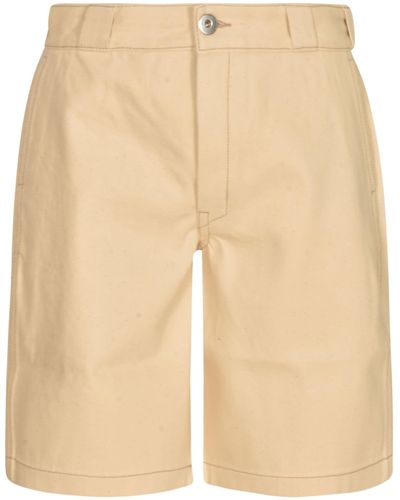 Prada Multi-Pocket Wide Leg Shorts - Natural