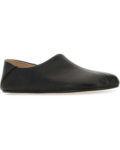 MM6 by Maison Martin Margiela Leather Loafers - Black