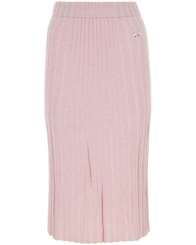 Maison Kitsuné Light Cotton Blend Skirt - Pink