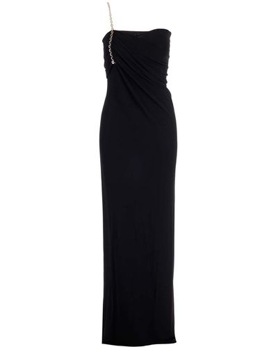 Givenchy Long Asymmetrical Draped Dress - Black
