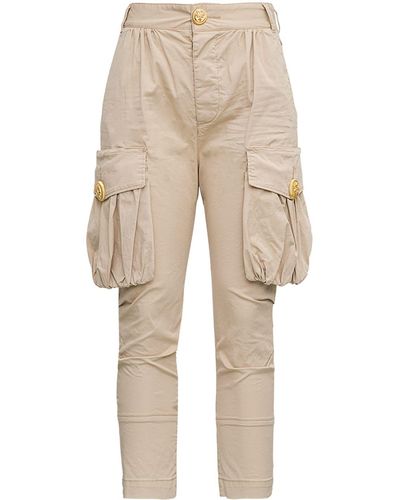 DSquared² Beige Cotton Cargo Trousers - Natural