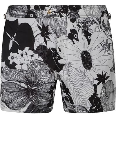 Tom Ford Floral Printed Shorts - Gray