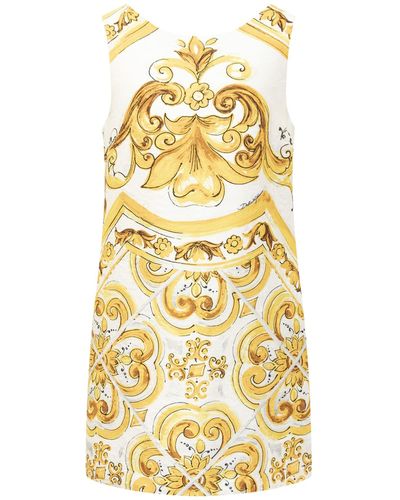 Dolce & Gabbana Maiolica Brocade Dress - Metallic