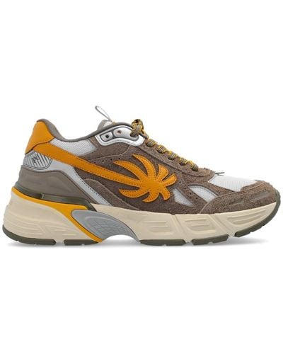 Palm Angels The Palm Runner Round Toe Trainers - Natural