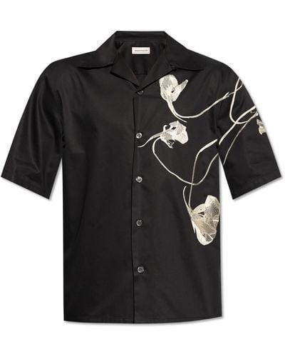 Alexander McQueen Floral Pattern Shirt - Black