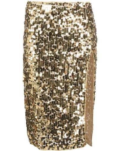 Oséree Paillettes Sequinned Skirt - Metallic
