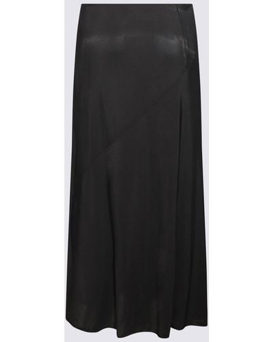 Jil Sander Viscose Midi Skirt - Black