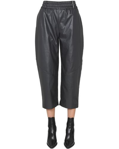 Fabiana Filippi Trousers With Shiny Detail - Grey