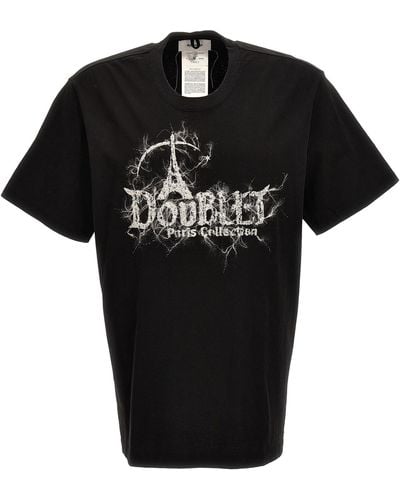 Doublet Logo Embroidery T-Shirt - Black