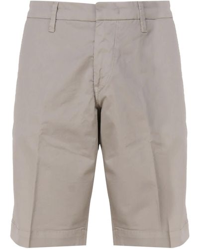 Fay Beige Stretch Cotton Shorts - Grey