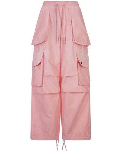 A PAPER KID Cargo Trousers With Logo - Pink