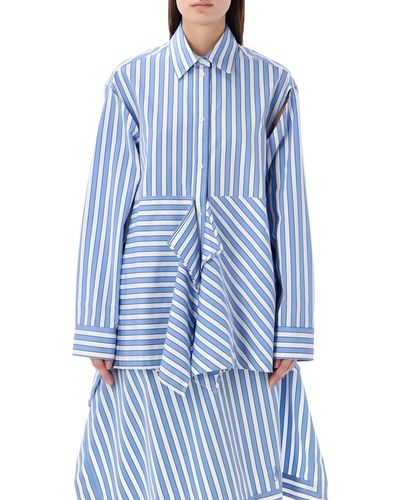 JW Anderson Peplum Drape Shirt - Blue