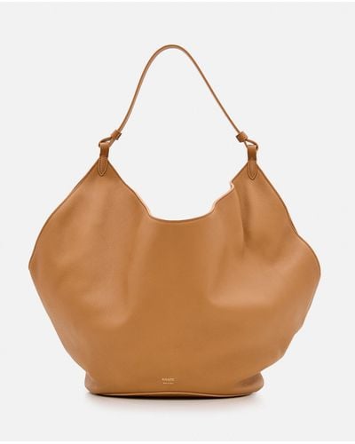 Khaite Medium Lotus Leather Bag - Brown