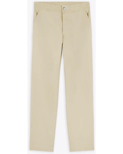Maison Kitsuné Casual Trousers Light Cotton Trousers With Elastic Waistband - Natural